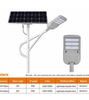 Đ&egrave;n đường năng lượng mặt trời tấm pin rời HONGZHUN HZ-STY-019 150&ndash;200W