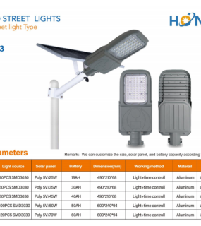 Đ&egrave;n đường năng lượng mặt trời tấm pin rời HONGZHUN HZ-STY-013 40&ndash;120W