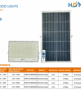 Đ&egrave;n pha LED năng lượng mặt trời HONGZHUN HZ-FTY-003 100W&ndash;400W
