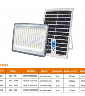 Đ&egrave;n pha LED năng lượng mặt trời HONGZHUN HZ-FTY-007 100W&ndash;400W