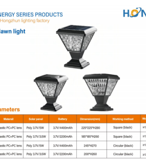 Đ&egrave;n trụ trang tr&iacute; s&acirc;n vườn năng lượng mặt trời HONGZHUN HZ-ZTD