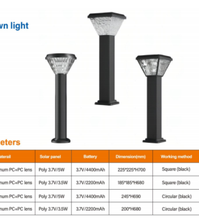 Đ&egrave;n trụ s&acirc;n vườn năng lượng mặt trời HONGZHUN HZ-CPD nhiều phi&ecirc;n bản