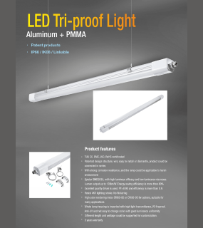 Đ&egrave;n LED Tri-proof Aluminum PMMA Winstar