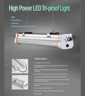 Đ&egrave;n LED Tri-proof C&ocirc;ng Suất Cao Winstar