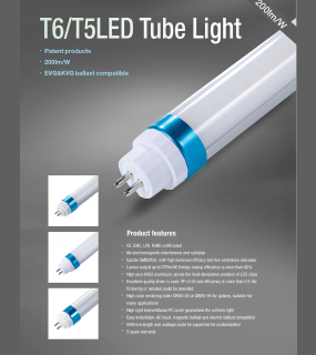 Đ&egrave;n LED Tu&yacute;p T6/T5 WINSTAR Th&acirc;n Nh&ocirc;m 200lm/W